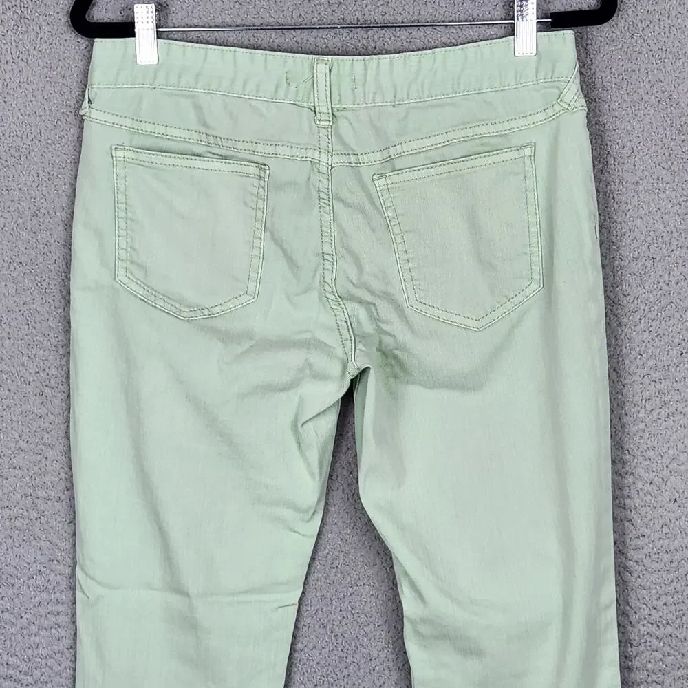 FREE PEOPLE Jeans Womens Size 29 Green Mint Ankle Zip Skinny Denim Pockets